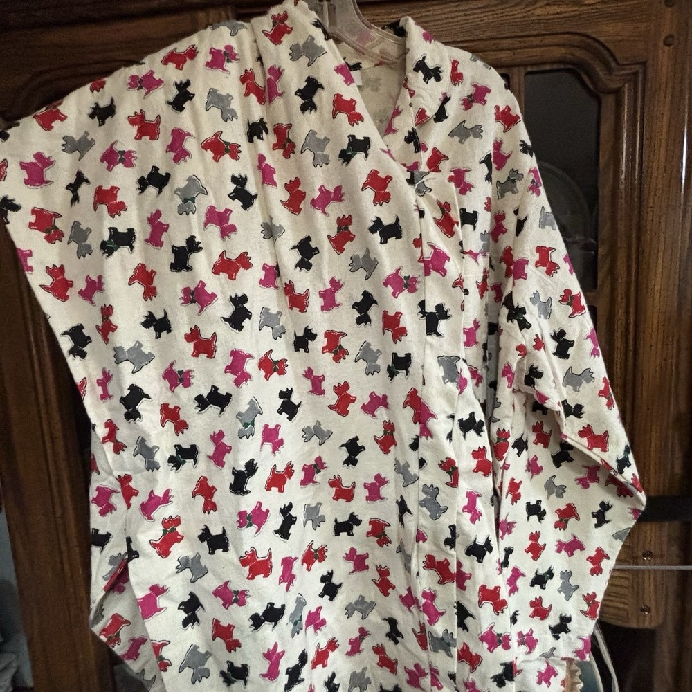 Dreams Co Women's Flannel Pajama Set Size 26/28 Scottie Dog Print Long‎ Sleeve - Picture 4 of 6
